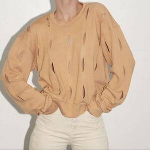 LNA Revolve Saskia Cutout Sweater In Doe Color